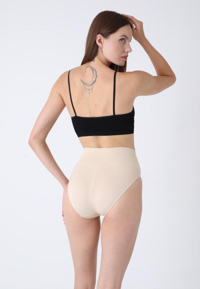 Corset Modelator Damă Clasic cu Talie înaltă , Push-up și Bandă Anti-Alunecare,Culoare Bej,Engros